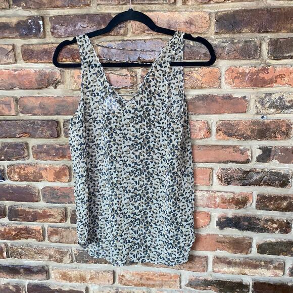 YAYA Nom De Plume Leopard Print Strappy Sleeveless Tank Top Women's Size Small - Picture 4 of 6